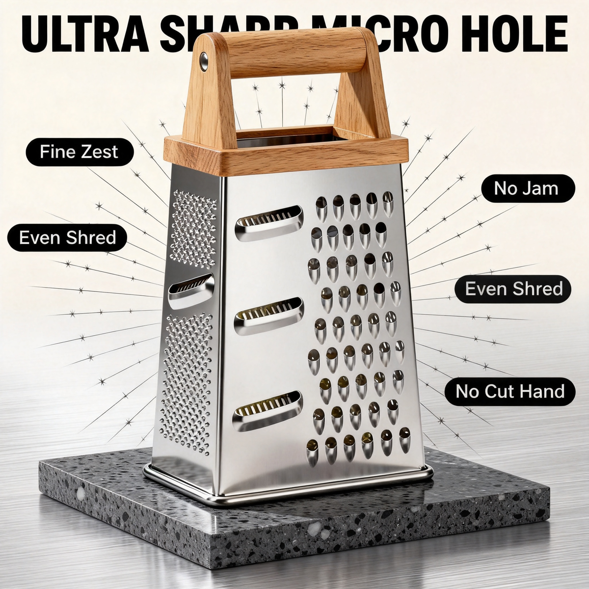 ✅ 🧀 Stainless Steel Multi-Function Grater — Versatile Kitchen Tool For Effortless Food Preparation