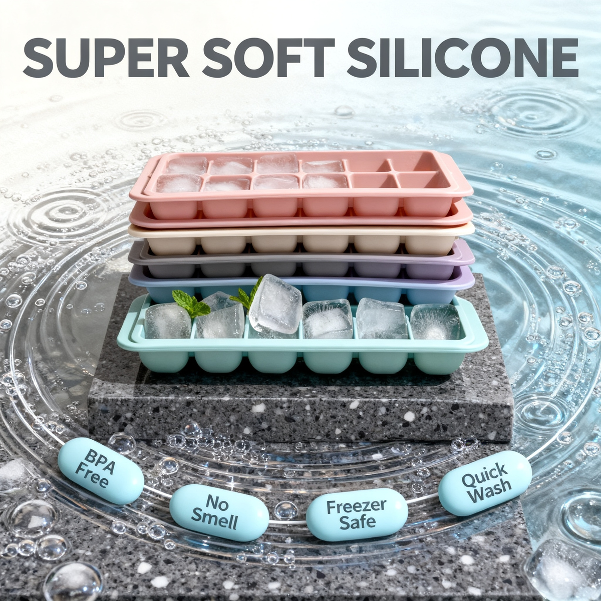 🧊 Smart Freeze, Elegant Storage — Stackable Ice Cube Trays Designed for Modern Kitchen Living
