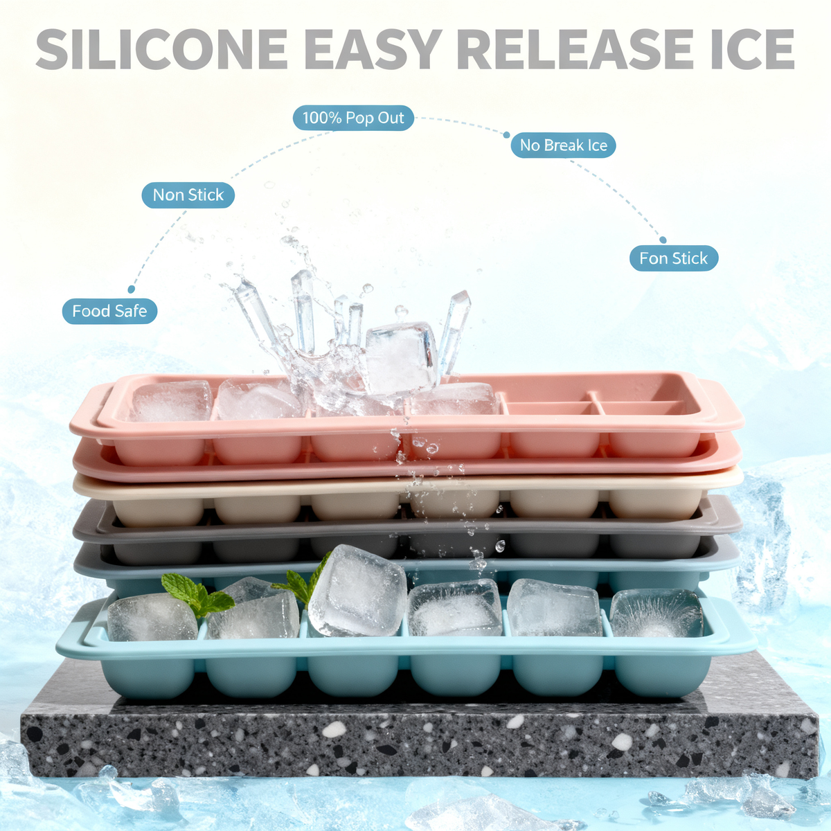 🧊 Smart Freeze, Elegant Storage — Stackable Ice Cube Trays Designed for Modern Kitchen Living