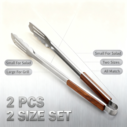 🔥 Crafted Culinary Moments — Premium Wooden Handle Kitchen Tongs Designed for Precision Cooking