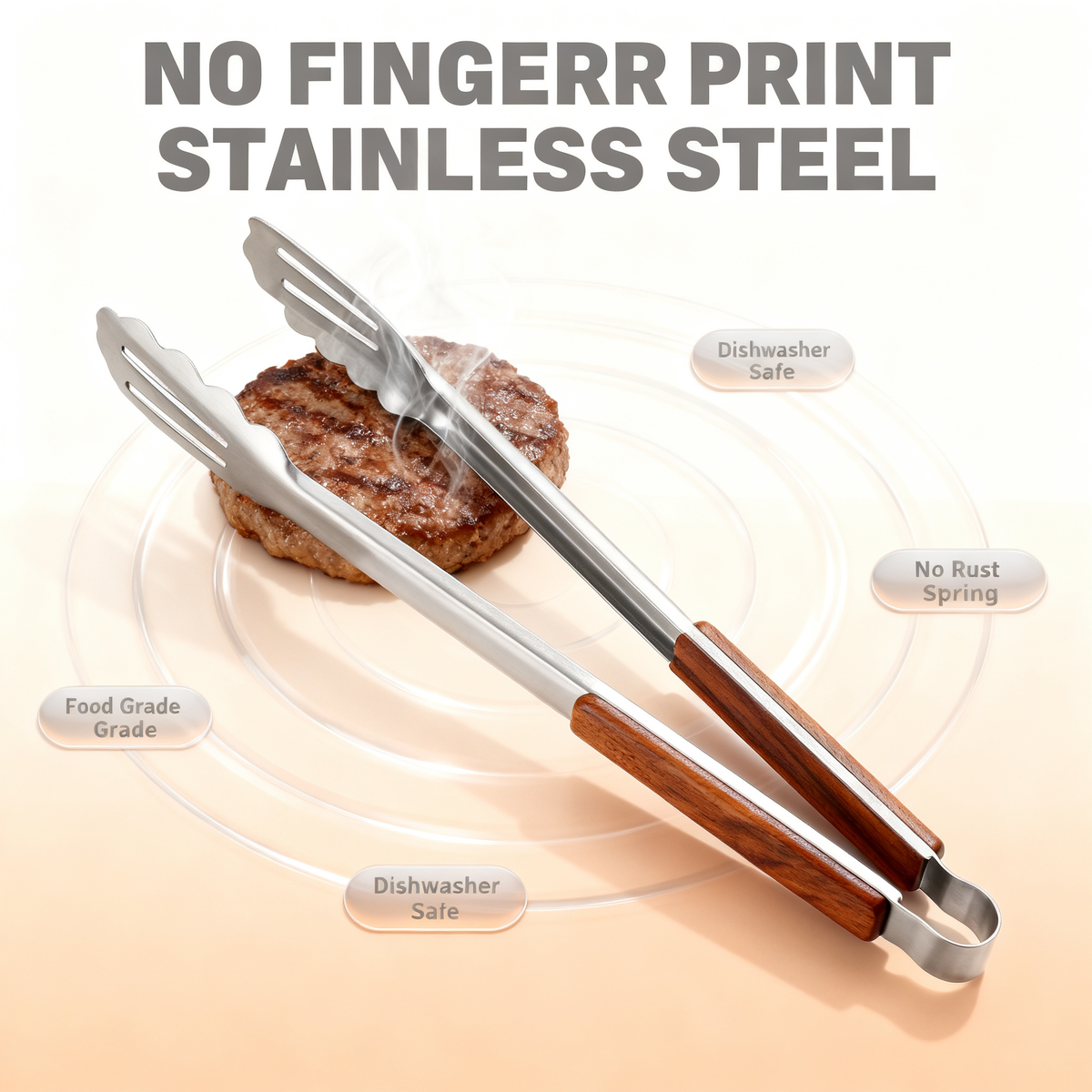🔥 Crafted Culinary Moments — Premium Wooden Handle Kitchen Tongs Designed for Precision Cooking