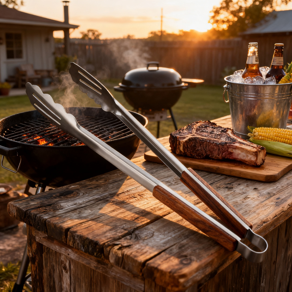 🔥 Crafted Culinary Moments — Premium Wooden Handle Kitchen Tongs Designed for Precision Cooking