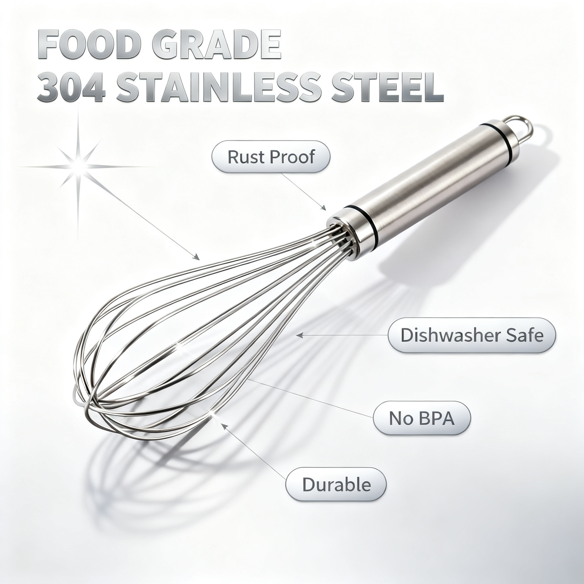 🥄 Whisking Perfection — Premium Stainless Steel Balloon Whisk Designed for Effortless Culinary Creativity
