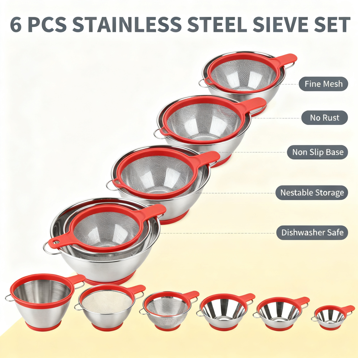 ✨ 304 Stainless Steel Kitchen Strainer — Durable Fine Mesh Filter For Everyday Cooking