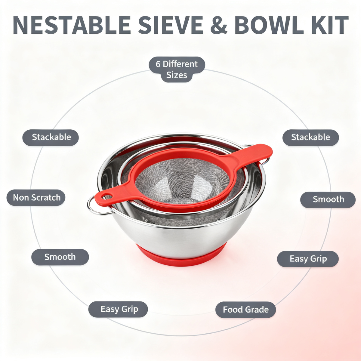 ✨ 304 Stainless Steel Kitchen Strainer — Durable Fine Mesh Filter For Everyday Cooking