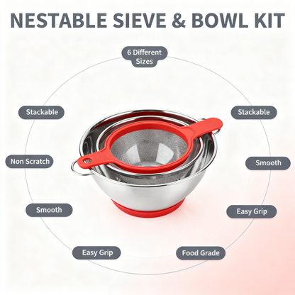 ✨ 304 Stainless Steel Kitchen Strainer — Durable Fine Mesh Filter For Everyday Cooking