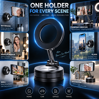 📱360° Vacuum Magnetic Phone Mount – Adjustable Phone Holder for Car, Desk & Home