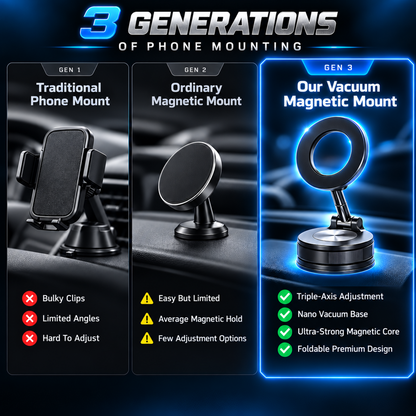 📱360° Vacuum Magnetic Phone Mount – Adjustable Phone Holder for Car, Desk & Home