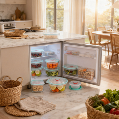 🫧 Reusable Silicone Stretch Lids Set — Fresh Food Storage Solution For A Cleaner Kitchen
