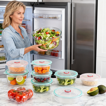 🫧 Reusable Silicone Stretch Lids Set — Fresh Food Storage Solution For A Cleaner Kitchen