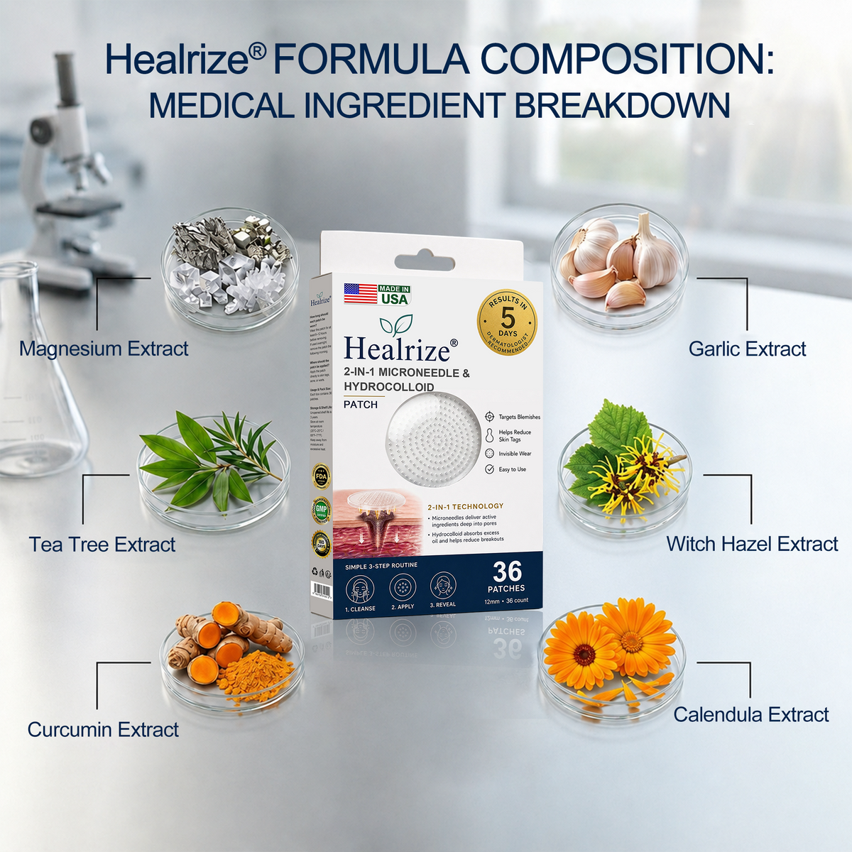 【 💎Last Day Promotion 70% OFF💎】🇺🇸𝐇𝐞𝒂𝒍𝗿𝗶𝙯𝙚®2-in-1 Microneedle & Hydrocolloid Patch| Removes Raised Moles, Acne, Flat Warts & Skin Tags | Helps Improve Wrinkles, Scars & Blemishes | Invisible Patches for Face & Body