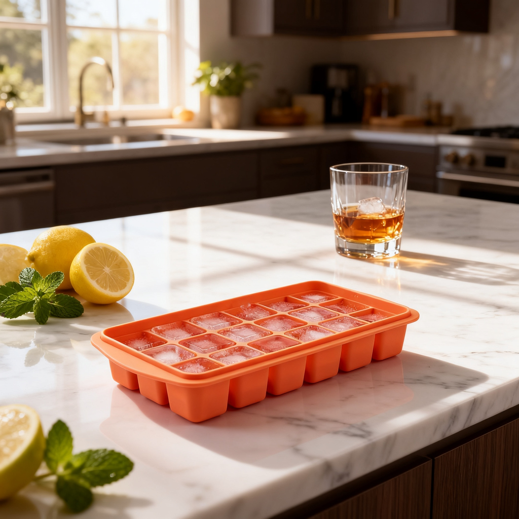 Smart Silicone Ice Cube Tray with Lid Leakproof Freezer Storage Mold for Ice, Baby Food, Meal Prep & More