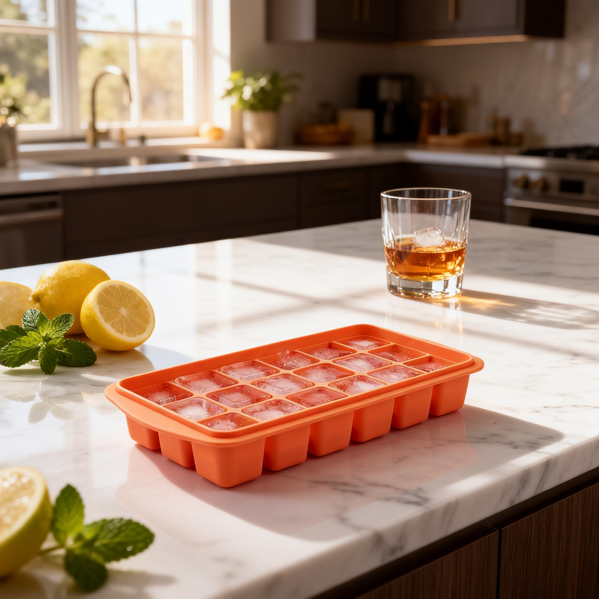 Smart Silicone Ice Cube Tray with Lid Leakproof Freezer Storage Mold for Ice, Baby Food, Meal Prep & More