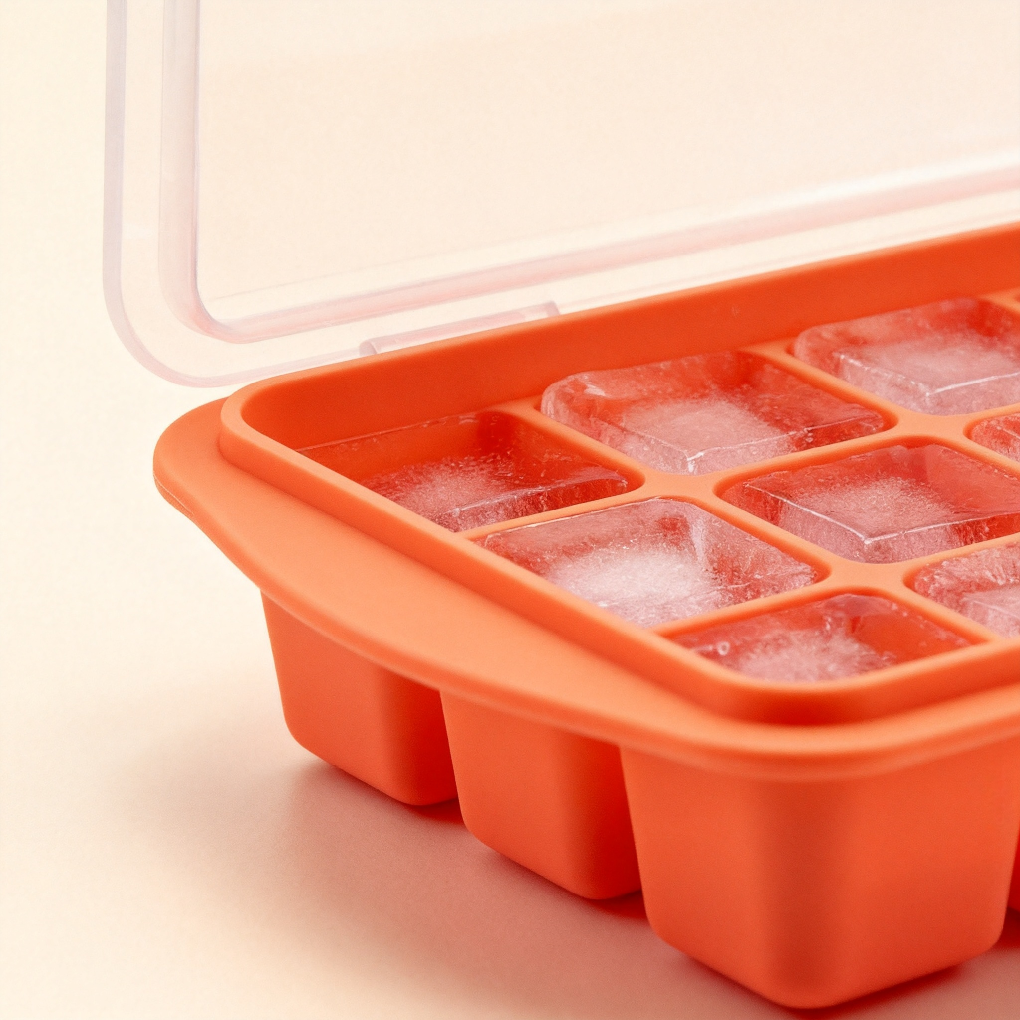 Smart Silicone Ice Cube Tray with Lid Leakproof Freezer Storage Mold for Ice, Baby Food, Meal Prep & More