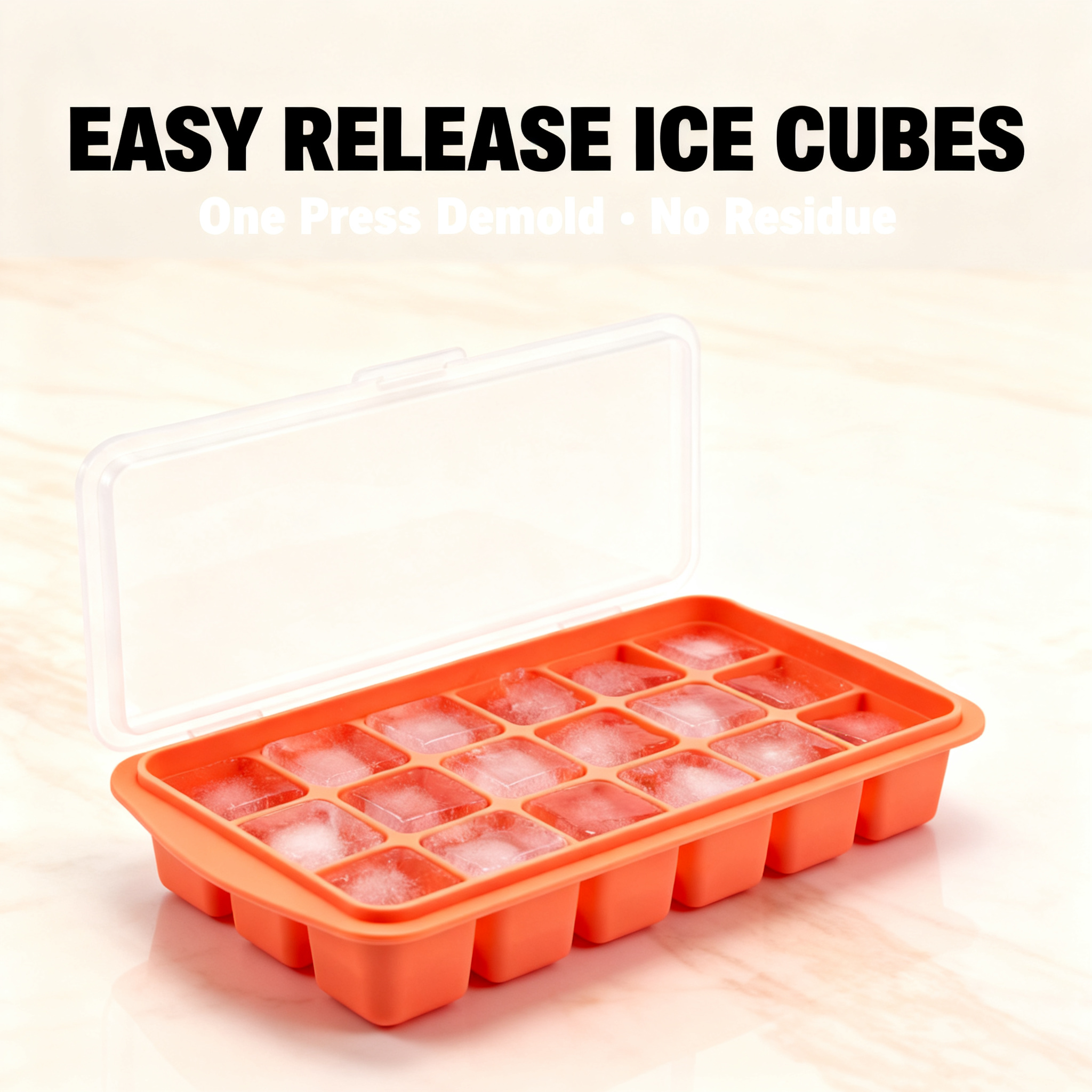 Smart Silicone Ice Cube Tray with Lid Leakproof Freezer Storage Mold for Ice, Baby Food, Meal Prep & More