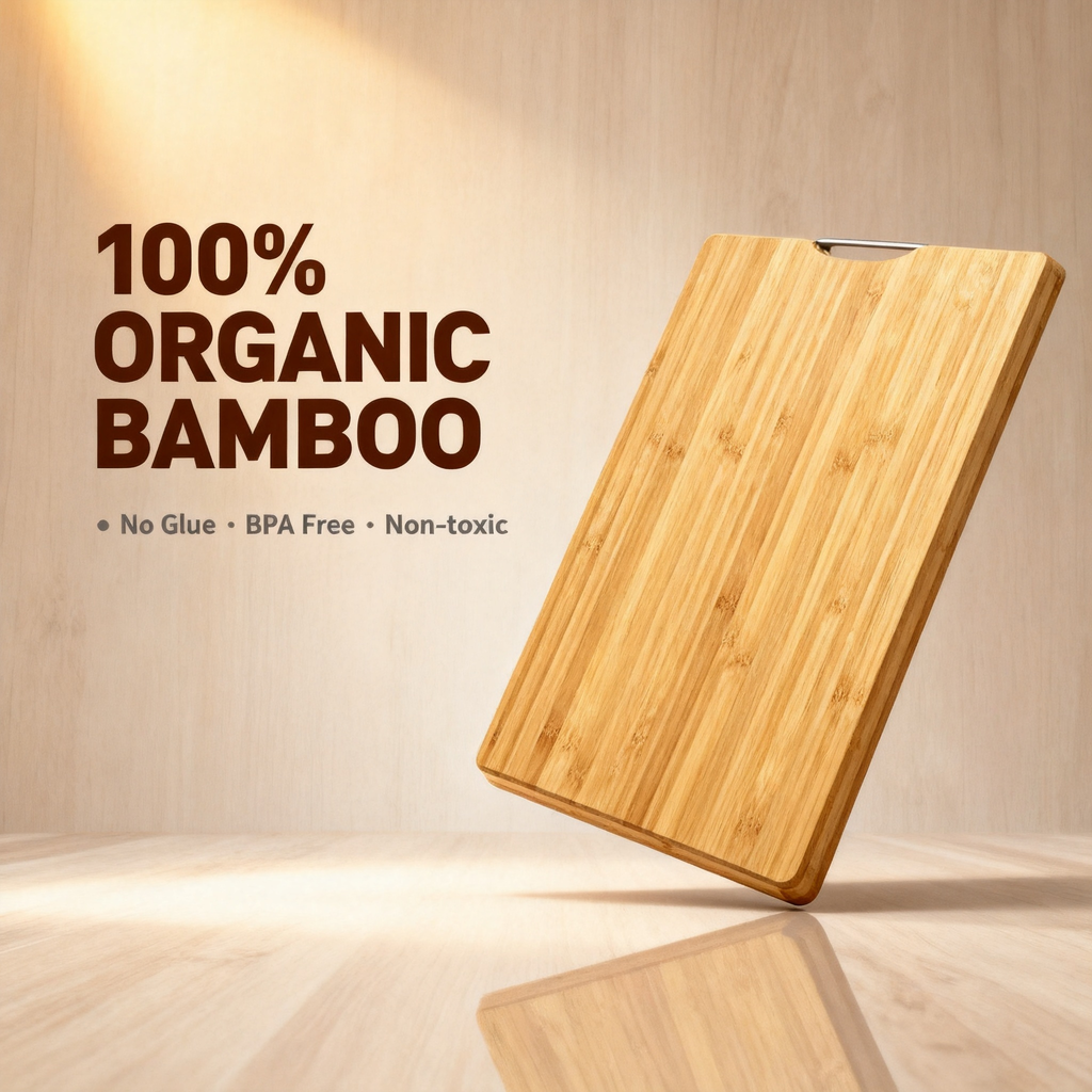 🌿 Premium Bamboo Cutting Board – Natural Kitchen Essential for Chopping, Serving & Everyday Cooking