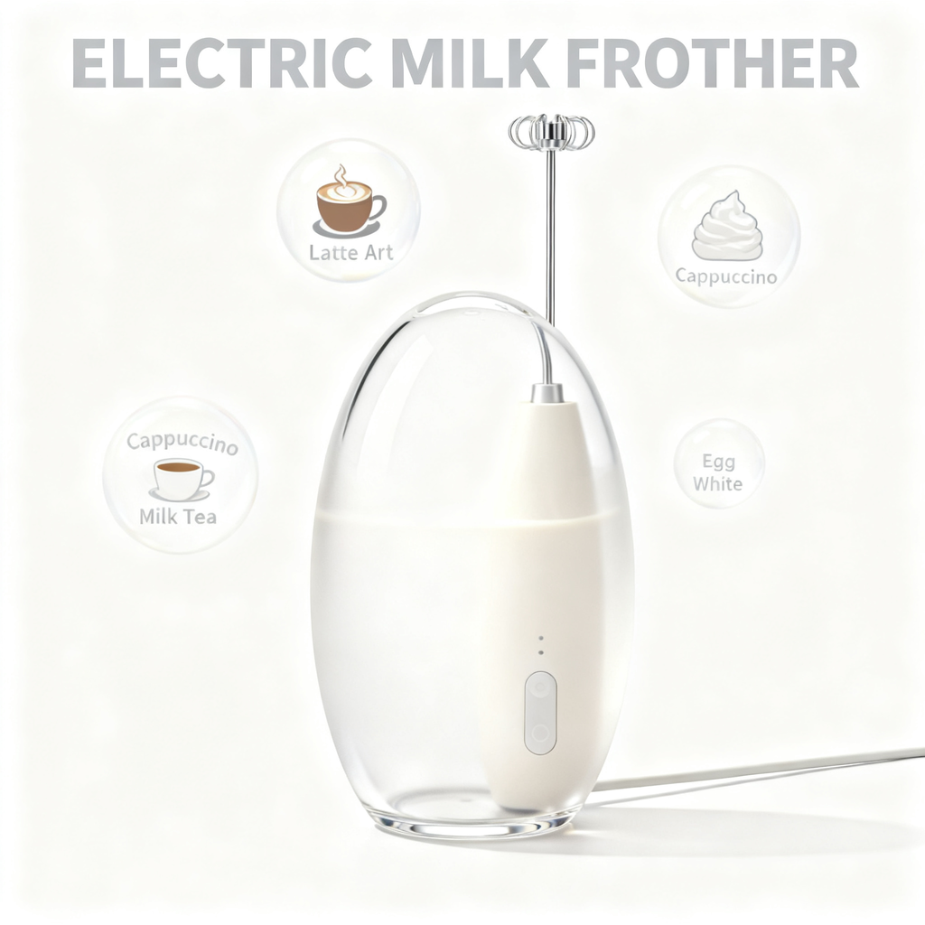🥛 Electric Milk Frother – Create Café-Style Foam at Home with Ease