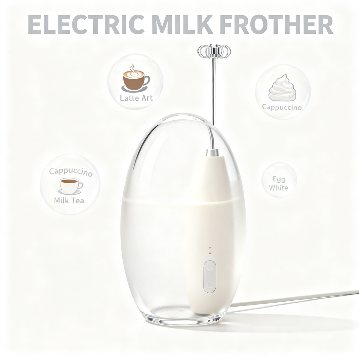 🥛 Electric Milk Frother – Create Café-Style Foam at Home with Ease