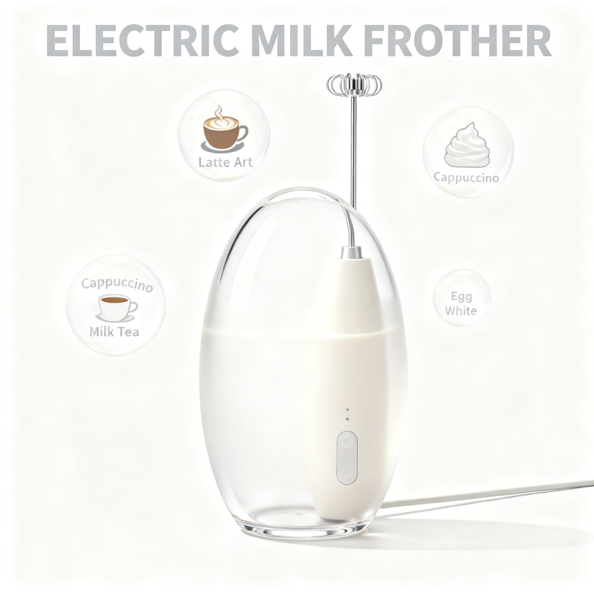 🥛 Electric Milk Frother – Create Café-Style Foam at Home with Ease