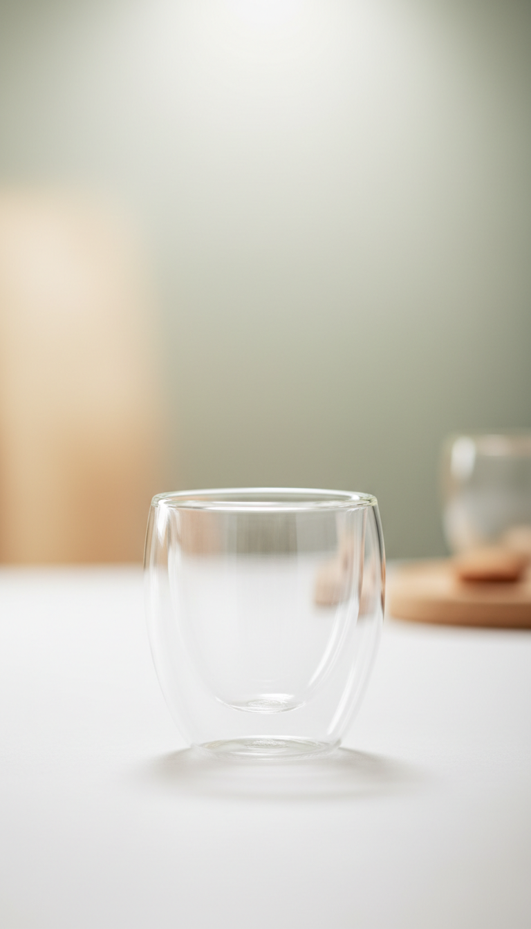 Double-Walled Glass Coffee Mug, 14oz