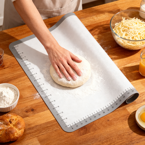 ✨ Multi-Purpose Silicone Pastry Mat – Non-Slip Baking Work Surface with Measurement Guide for Perfect Dough Preparation
