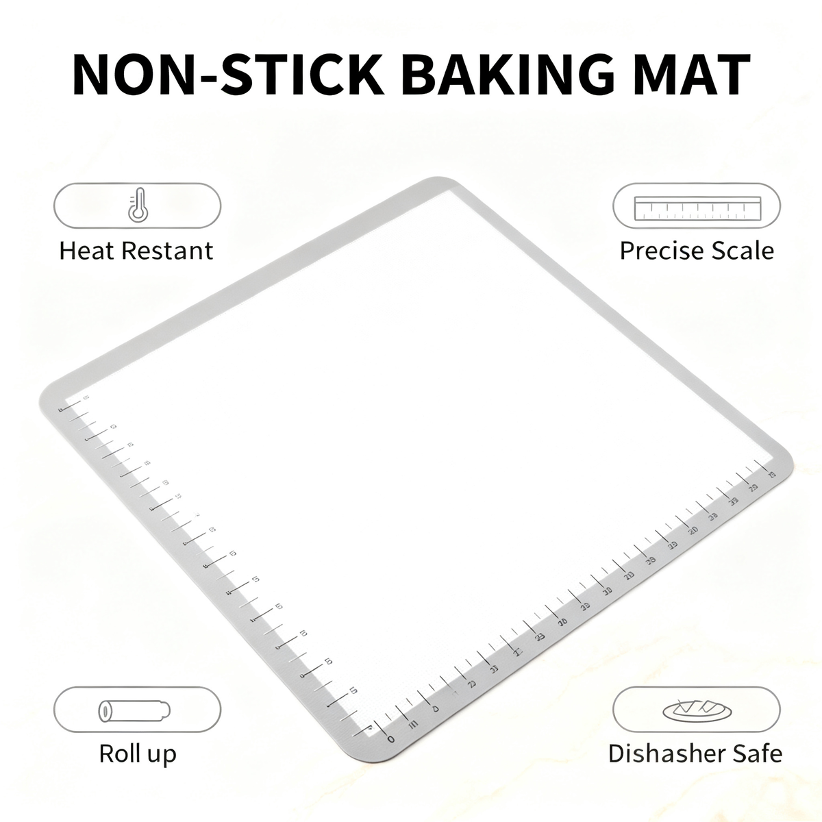 ✨ Multi-Purpose Silicone Pastry Mat – Non-Slip Baking Work Surface with Measurement Guide for Perfect Dough Preparation