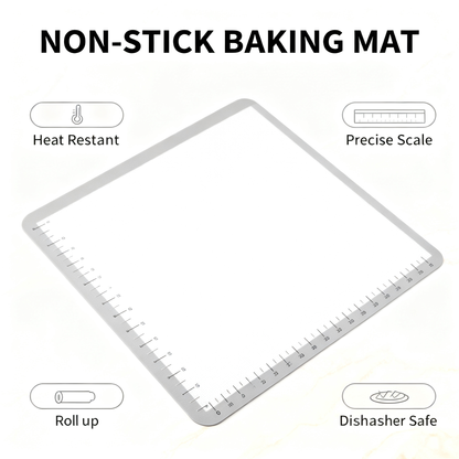 ✨ Multi-Purpose Silicone Pastry Mat – Non-Slip Baking Work Surface with Measurement Guide for Perfect Dough Preparation
