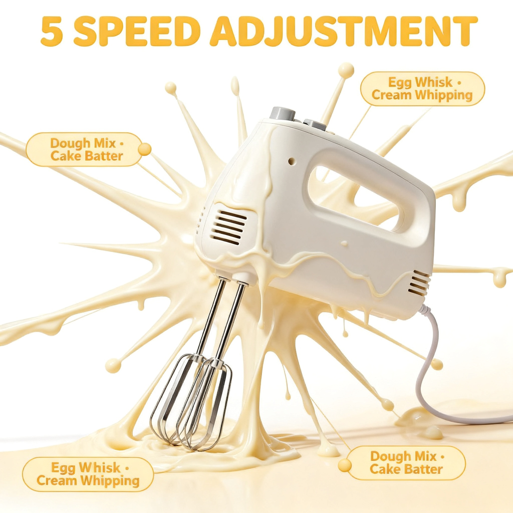 🧁 Smart Handheld Electric Mixer – Effortless Mixing for Better Baking Experiences