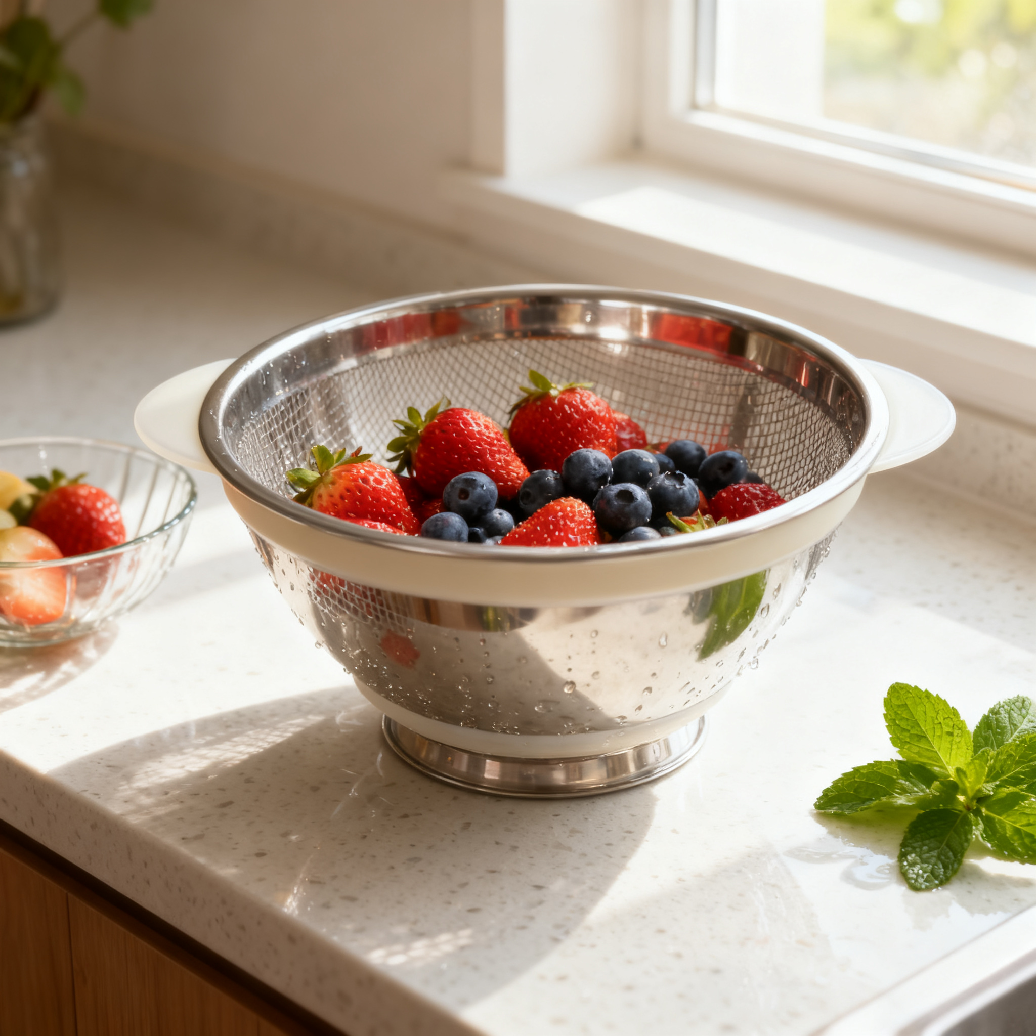 🍜 Multi-Purpose Stainless Steel Strainer Basket – Fine Mesh Filtering Tool for Easy Washing, Draining & Cooking Preparation