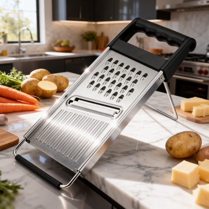 🧀 Multi-Function Stainless Steel Grater & Slicer – The Ultimate Kitchen Tool for Slicing, Shredding & Food Preparation