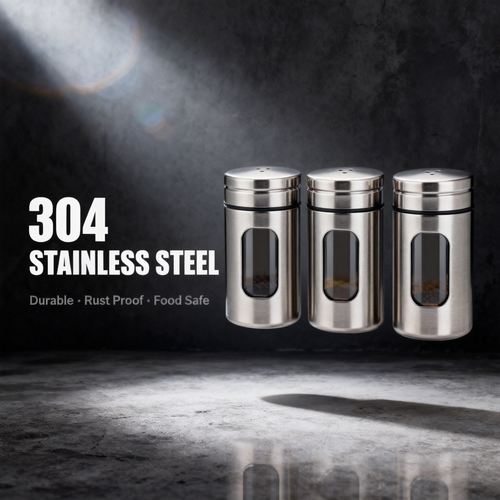 ✨ Stainless Steel Spice Jar Set – Keep Your Kitchen Organized & Your Ingredients Fresh 🧂