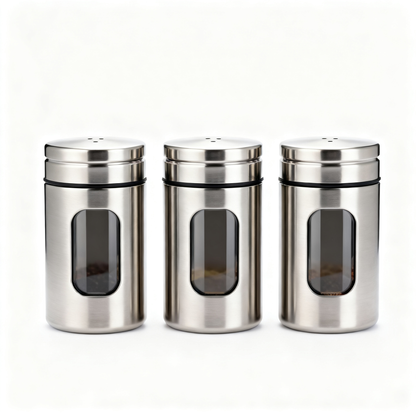 ✨ Stainless Steel Spice Jar Set – Keep Your Kitchen Organized & Your Ingredients Fresh 🧂