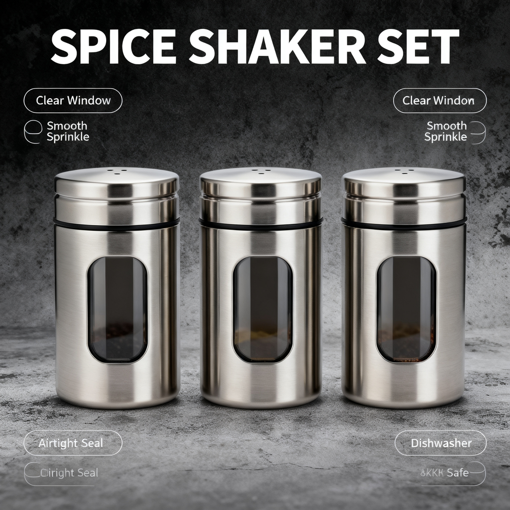 ✨ Stainless Steel Spice Jar Set – Keep Your Kitchen Organized & Your Ingredients Fresh 🧂