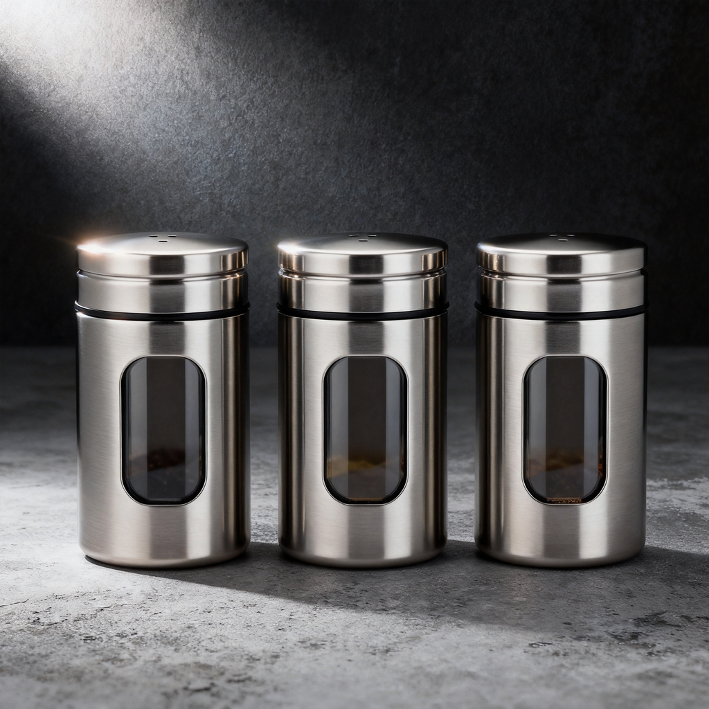 ✨ Stainless Steel Spice Jar Set – Keep Your Kitchen Organized & Your Ingredients Fresh 🧂