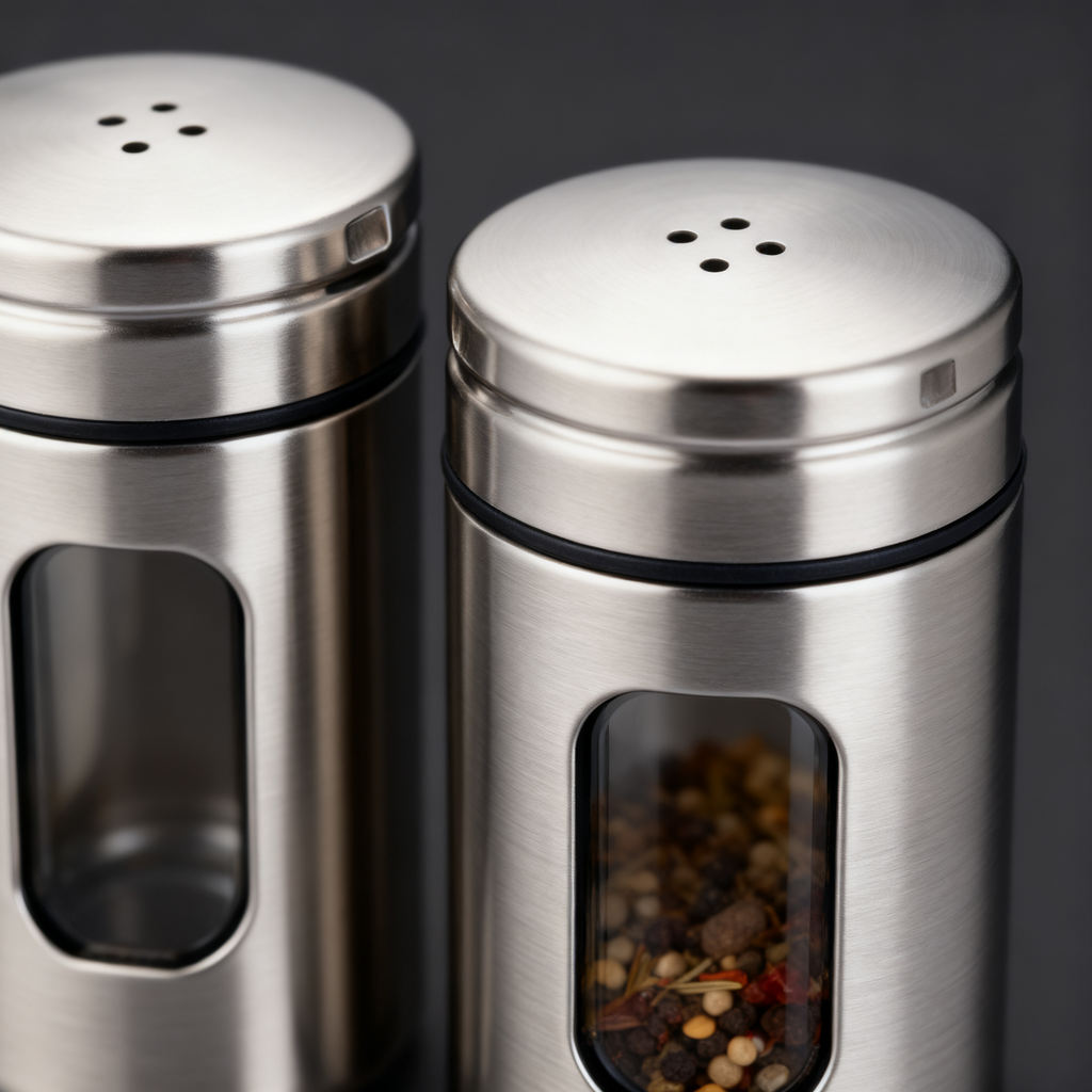 ✨ Stainless Steel Spice Jar Set – Keep Your Kitchen Organized & Your Ingredients Fresh 🧂