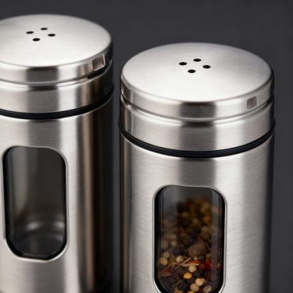 ✨ Stainless Steel Spice Jar Set – Keep Your Kitchen Organized & Your Ingredients Fresh 🧂