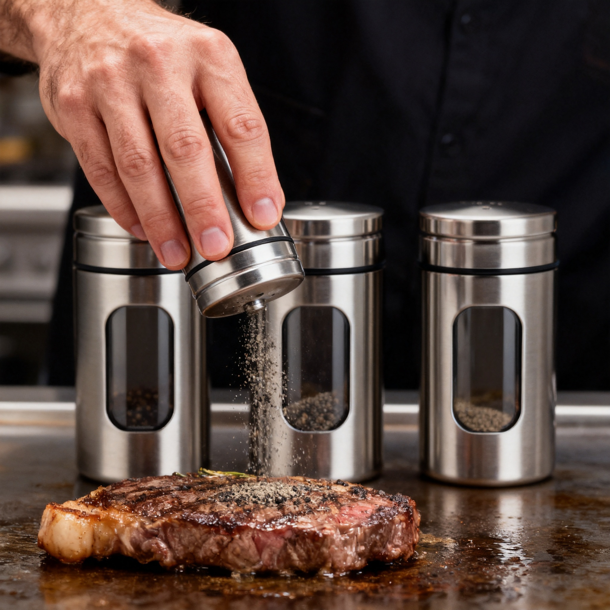 ✨ Stainless Steel Spice Jar Set – Keep Your Kitchen Organized & Your Ingredients Fresh 🧂